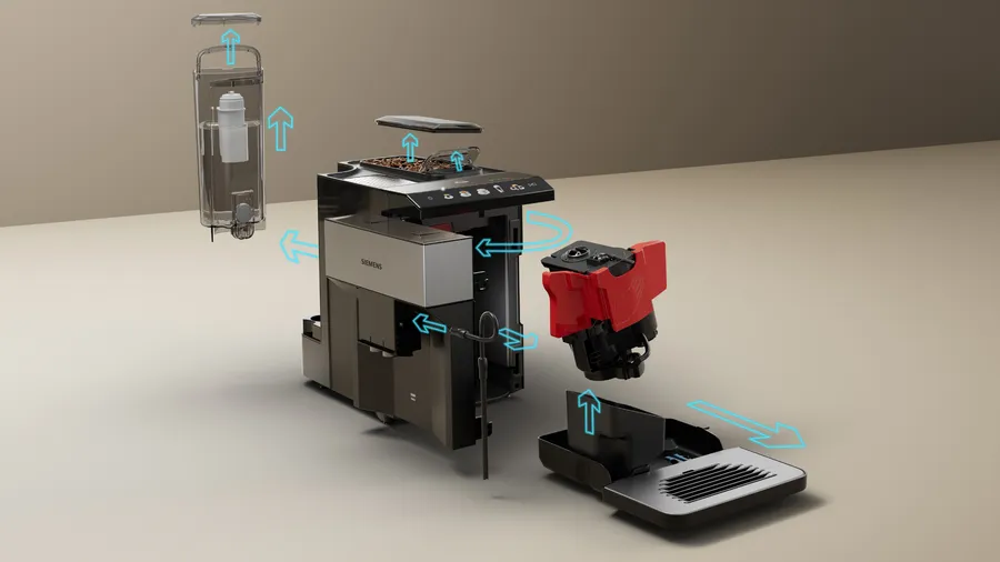 SIEMENS TP517R03 Tam Otomatik Kahve Makinesi EQ500 classic Paslanmaz çelik, Siyah, Çıkarılabilir su Tankı - Görsel 8