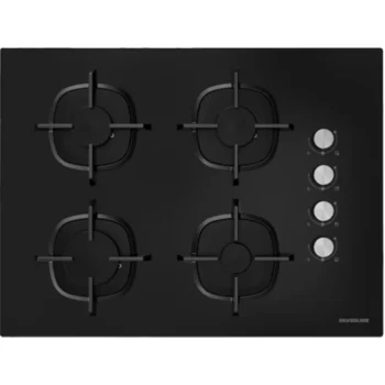 SILVERLINE CS5610B01 70 cm Gazlı Emaye Izgaralı Siyah Cam Ankastre Ocak